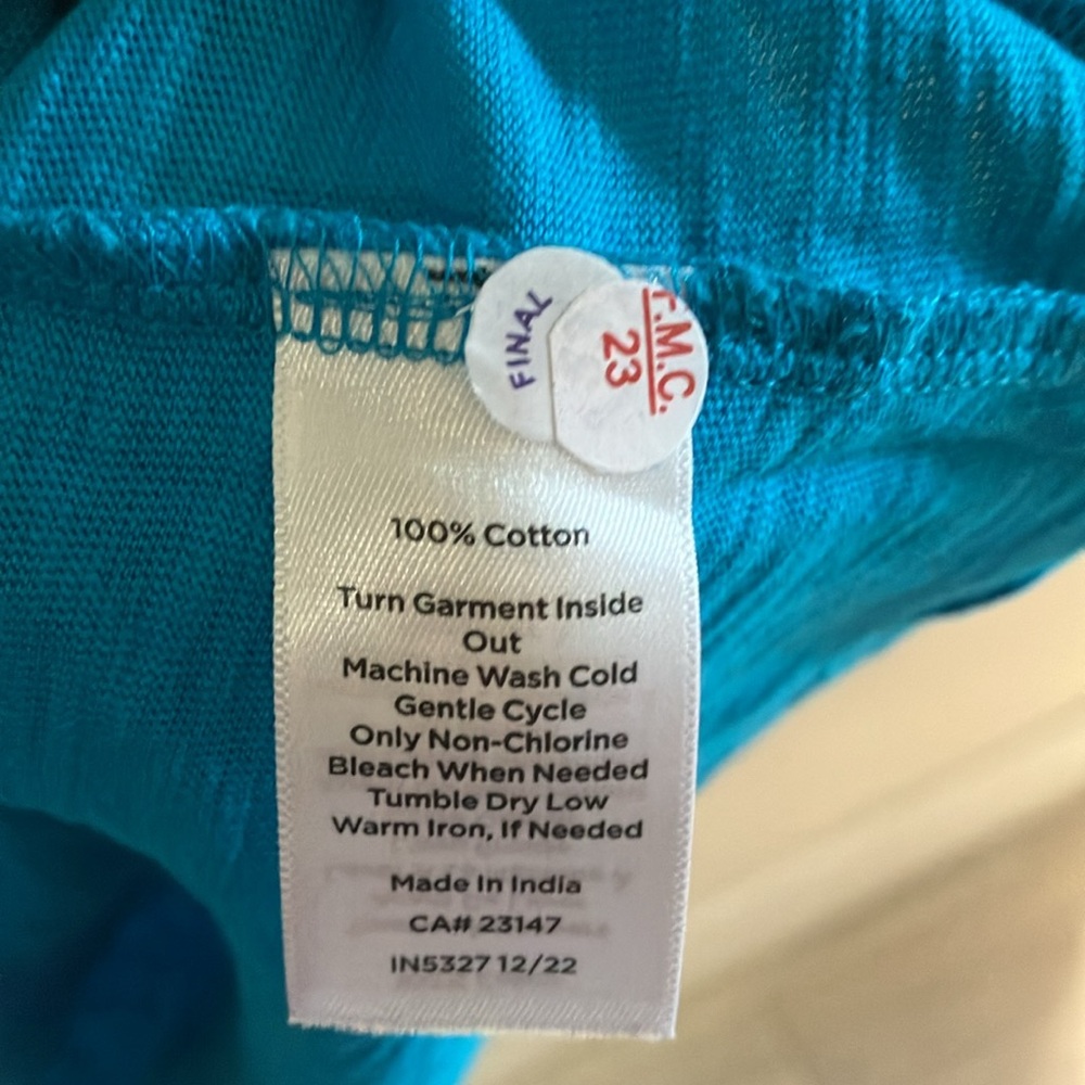 Talbots Eyelet Trim 100% Cotton Shell/Tank‎ Caribbean Sea Blue S 3X- NWT - Picture 7 of 7